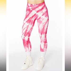 NUX x SoulCycle Pink Tie-Dye Leggings